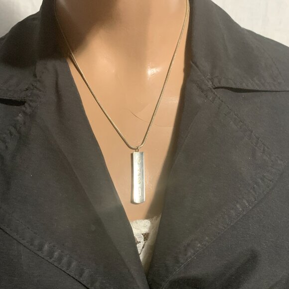 Authentic Tiffany & Co 925 Silver 1837 Bar Pendant with Necklace - Picture 9 of 9